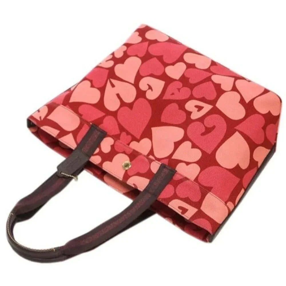 COACH TOTE PURSE HANDBAG WITH COACH‎ HEART PRINT & WRISTLET POUCH NWT
